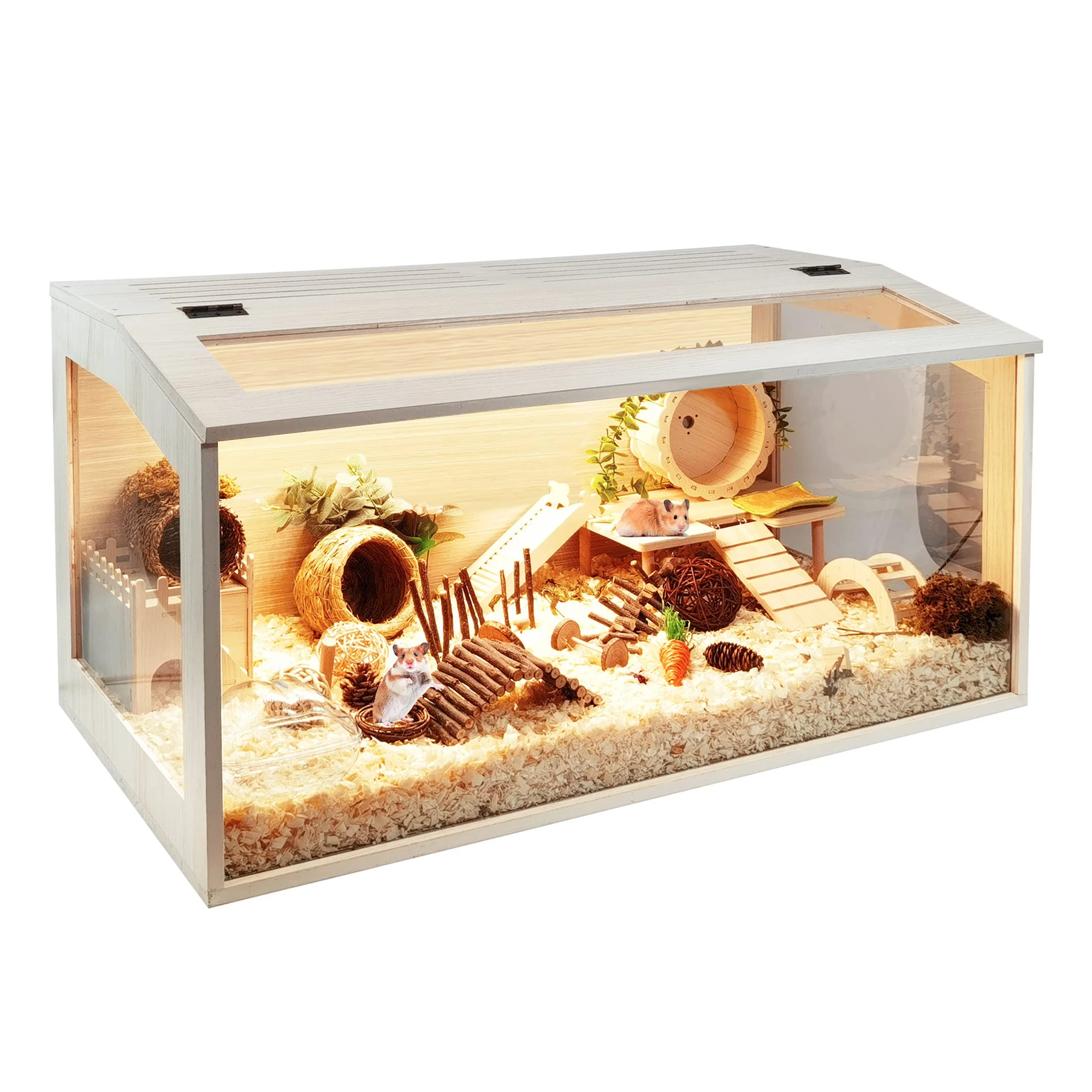 Solid Built Openable Top With Acrylic Sheets Chewproof Large Hamster Cages Habitats