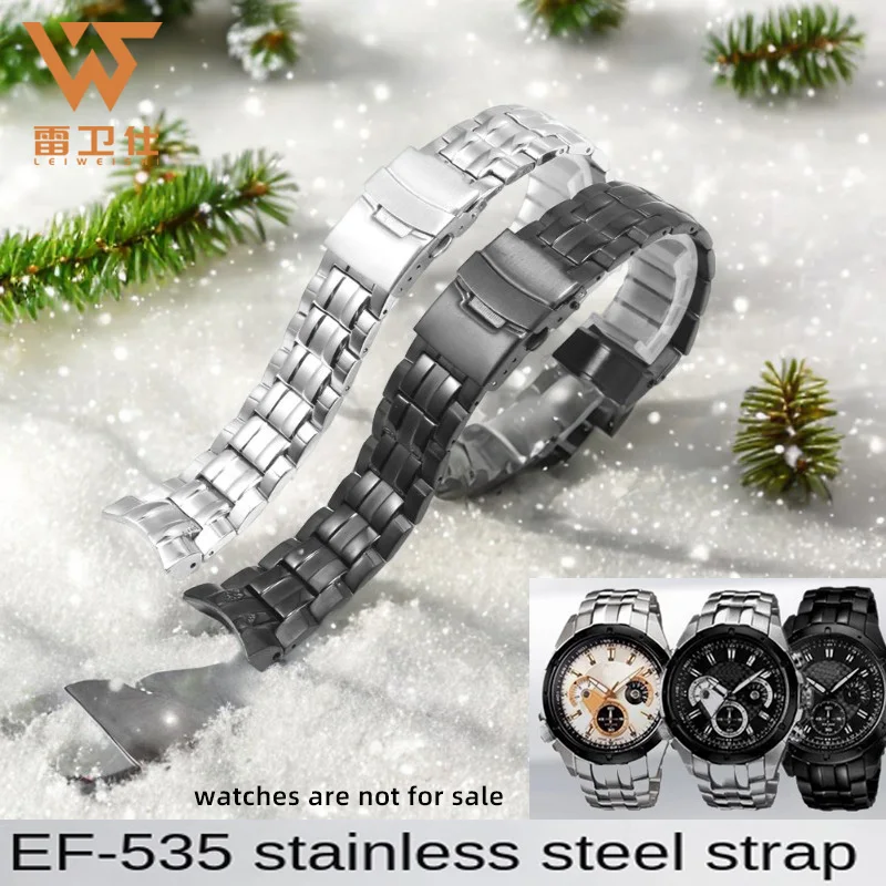 EF-550 Precision Steel Watch Band Replacement For Casio EDIFICE/EF-535 Series Arc Interface Stainless Steel Watch Chain 22mm