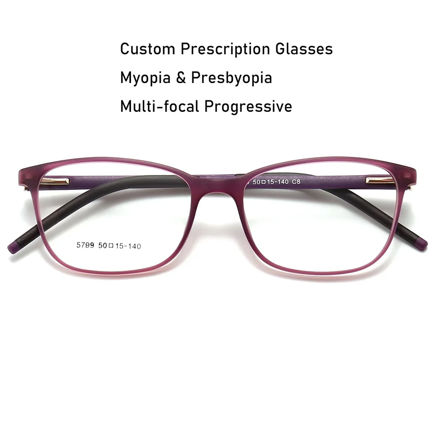 Customize Prescription Glasses WomenTR90 Frame Multi-Focal Progressive Photochromic Anti-Blue Light Myopia Hyperopia Eyeglasses