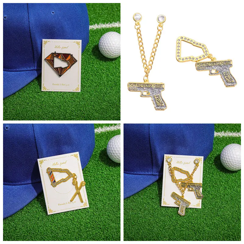 Retro Metal Hat New Mexico Hat Clip Pins Brooches Diamonds Pistol Chain Paint Badge Enamel Painted Pin Accessories ﻿