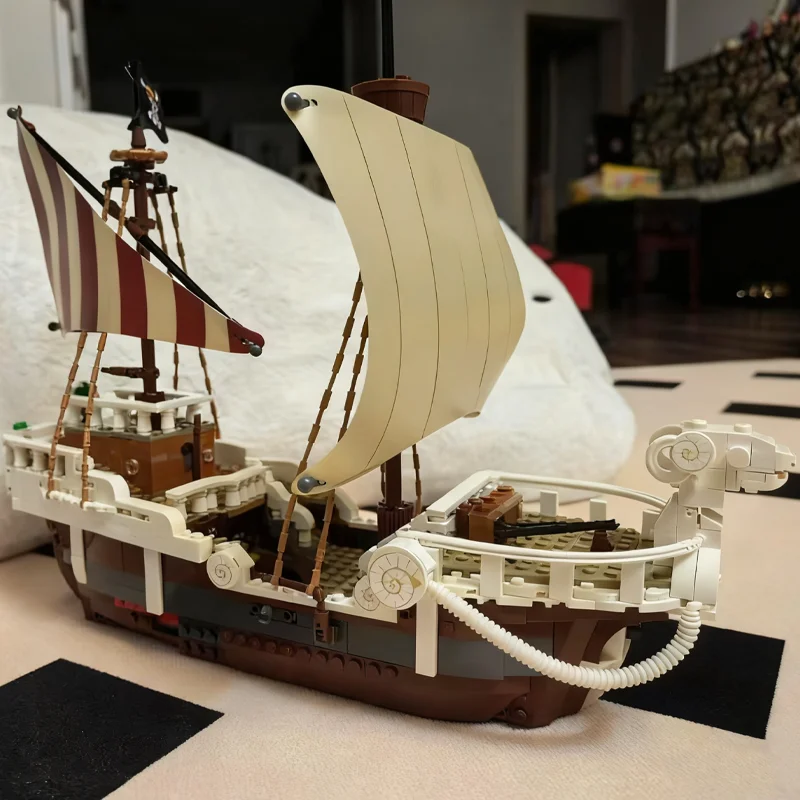 2025 New Pirate Ship 1376PCS MOC-75639 Going Merry Model Kit Custom Warship Puzzles DIY Assembly Creative Kids Gift Building Set