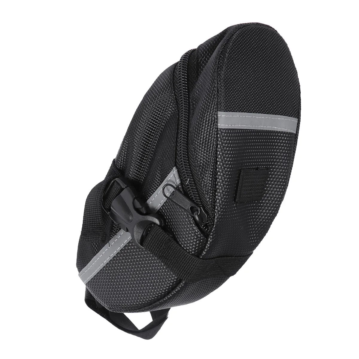 

Waterproof Bike Saddle Bag Black Outdoor Cycling Tail Pouch Durable Polyester Fit For Phone Keys Id Storage Wide Reflective