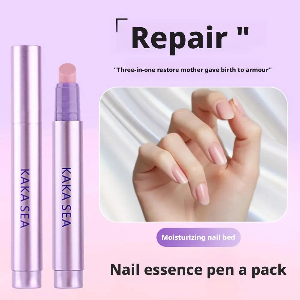 Penna per la cura delle unghie 3in1 Trattamento per cuticole Rinforzo per unghie Anti rottura Crespo per unghie sane Artificiale naturale portatile per O5S5