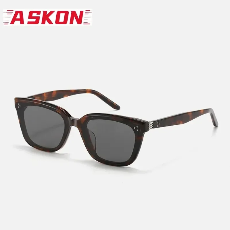 ASKON Oversized Square Black Sunglasses Women Acetate Classic Fashion UV400 Outdoor Eyeglasses Men Eyewear Women Beach Handcraft