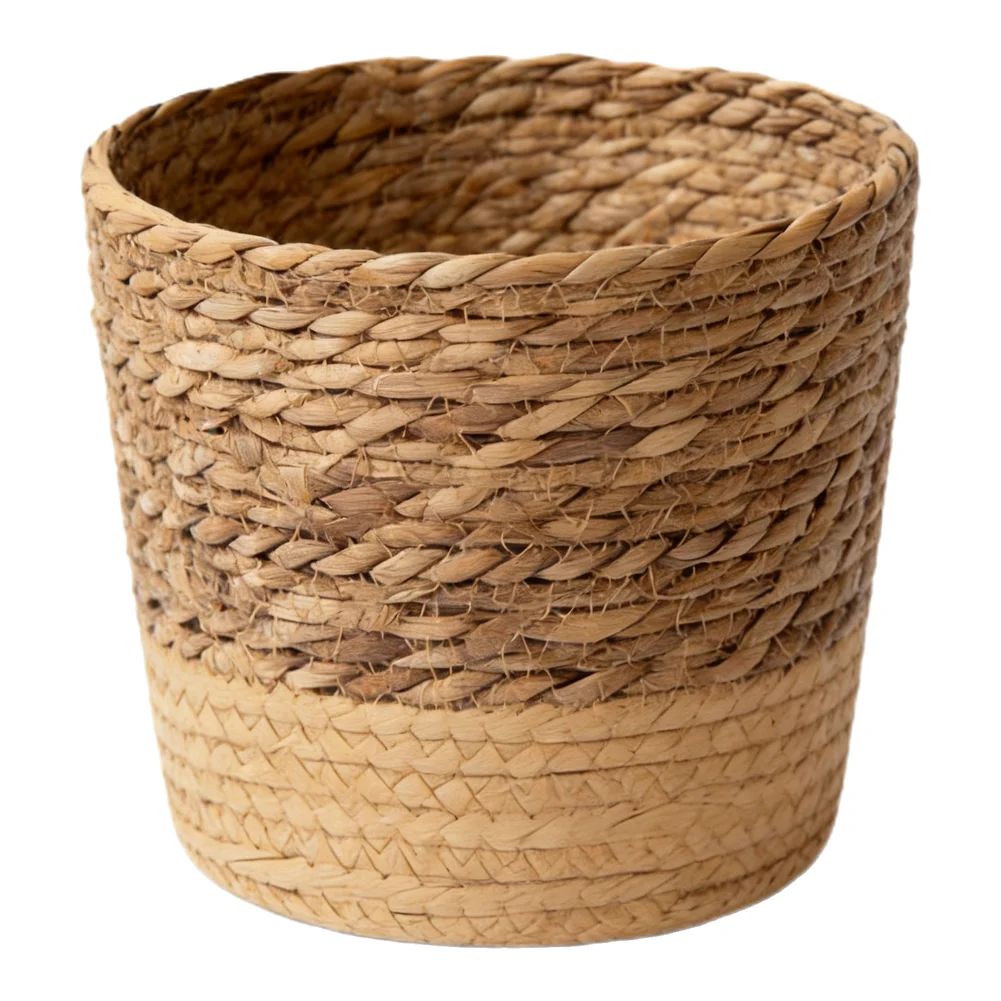 Leak-Proof Woven Grass Basket for Potted Plants Designed to Enhance Living Rooms Bedrooms and Other Interior Areas