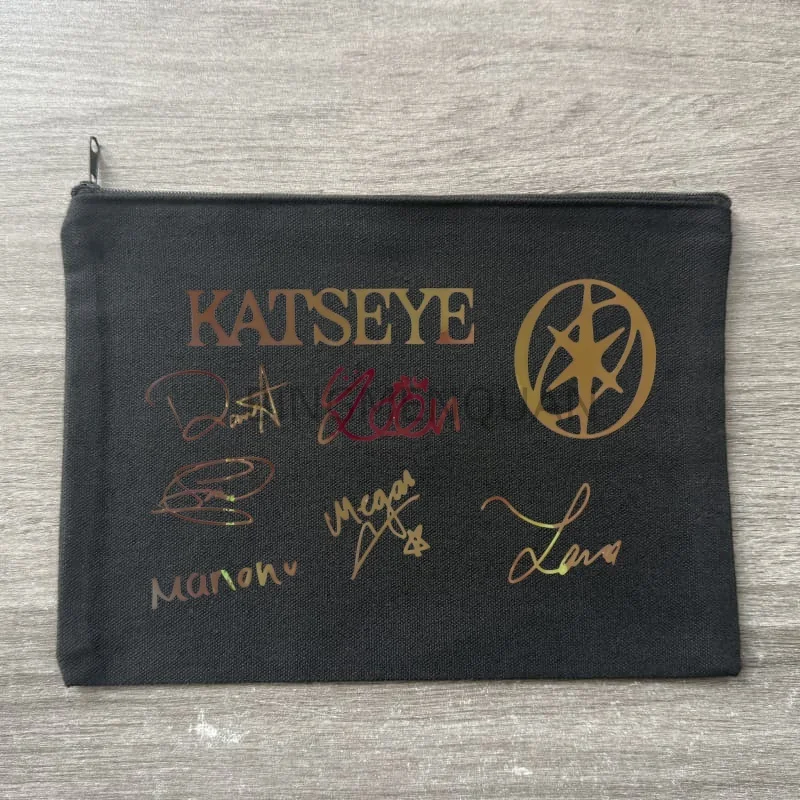 KATSEYE Gnarly Fashion Makeup Bag Travel Storage Bag Canvas Printed Letter Zero Wallet, Small Item Storage Holiday