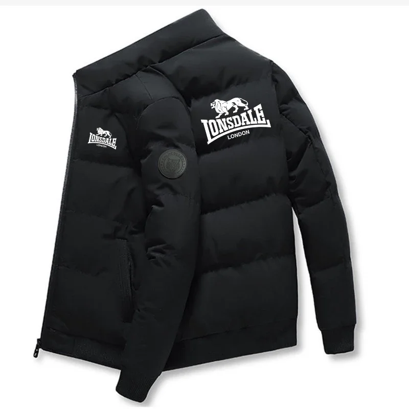 Winter neue hochwertige Markendruck lässig kurze Baumwolljacke Herrenmodetrend, warm und kältebeständig, ultradick, winddicht