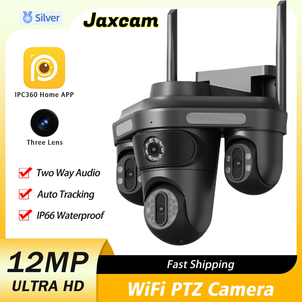 

IPC360 Home 12MP Three lens 6K wireless WIFI Outdoor camera IP wireless auto tracking security camera video surveillance camera