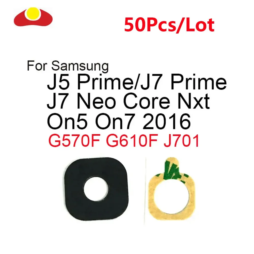 

50pcs For Samsung Galaxy J5 Prime J7 Prime G570 G610 On5 On7 2016 Rear Back Camera Glass Lens Cover With Adhesive Repair Parts