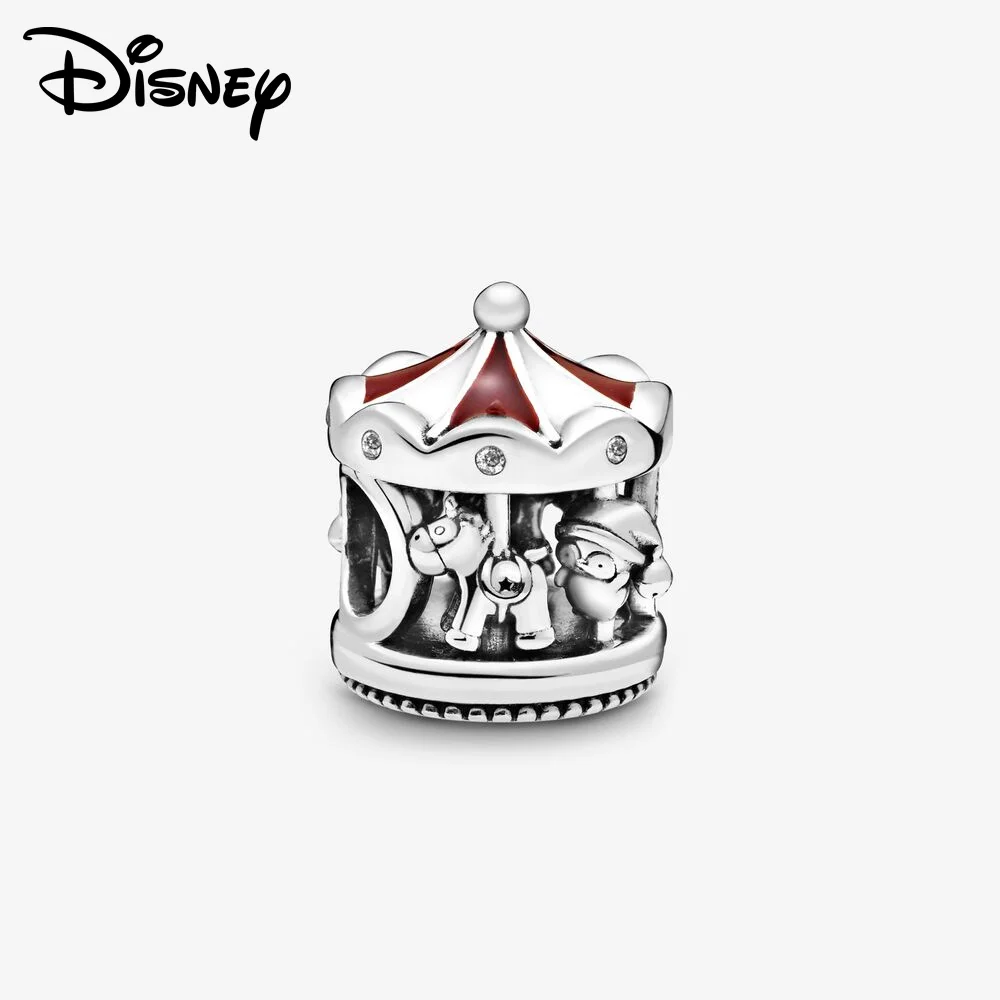 Disney 925 sterling silver Mickey Minnie Christmas pendant beads suitable for women's bracelets, necklaces, DIY jewelry gift