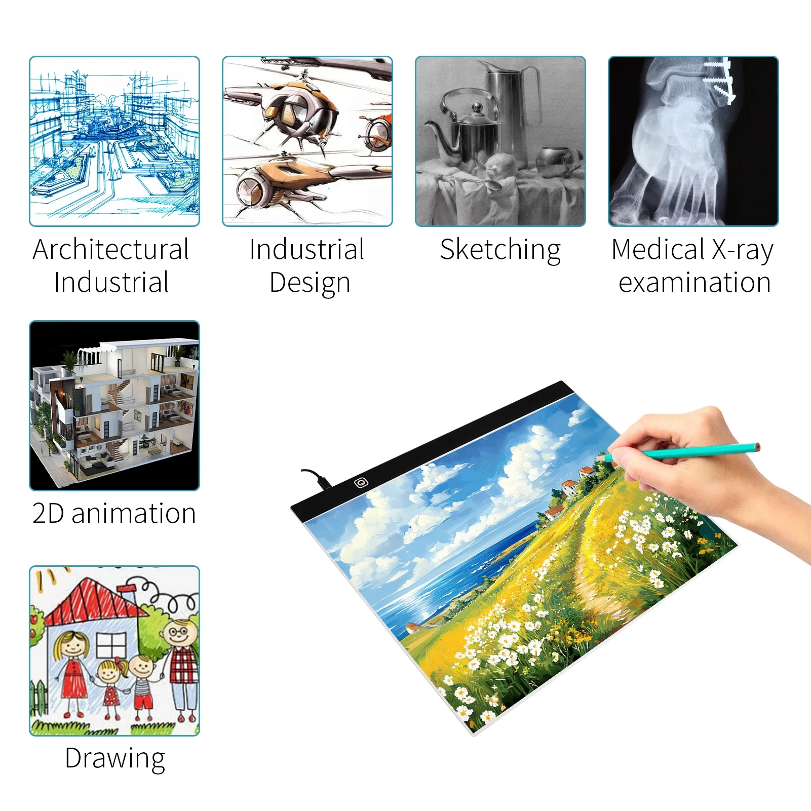 A3 /A4 LED Light Pad 3 Level Dimmable Drawing Board USB Powered Tracing Light Eye Protection for Diamond Painting Art Sketching