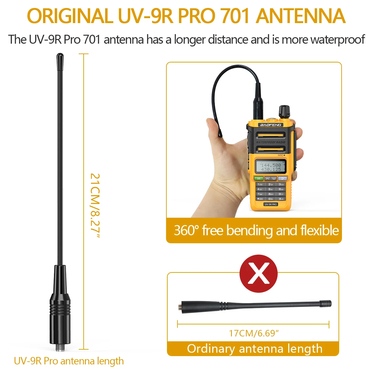 Baofeng UV-9R Pro V2 High Power Waterproof IP68 Long Range Walkie Talkie Upgrade Ham CB Radio Dual Band UV-9R PRO Two Way Radio