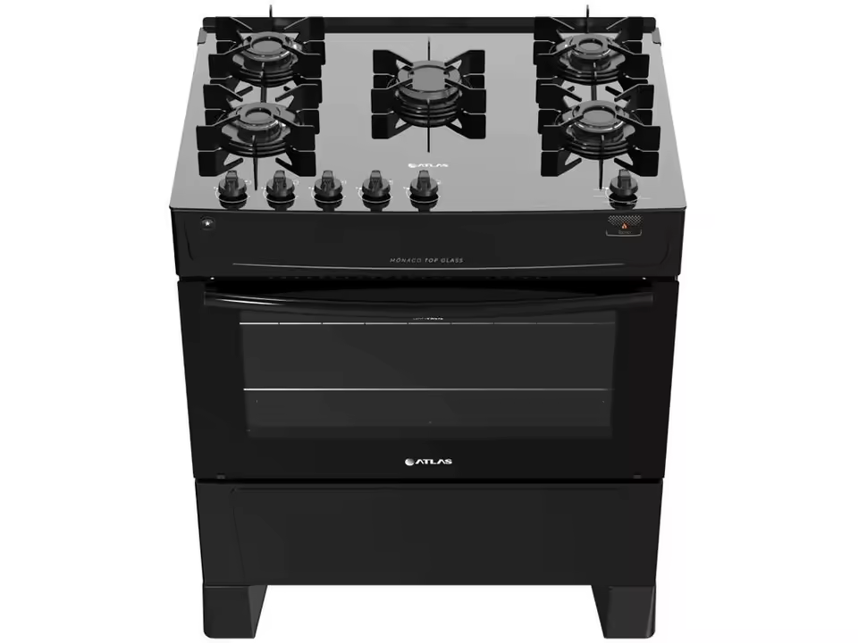 Fogão 5 Bocas Atlas Preto Mesa