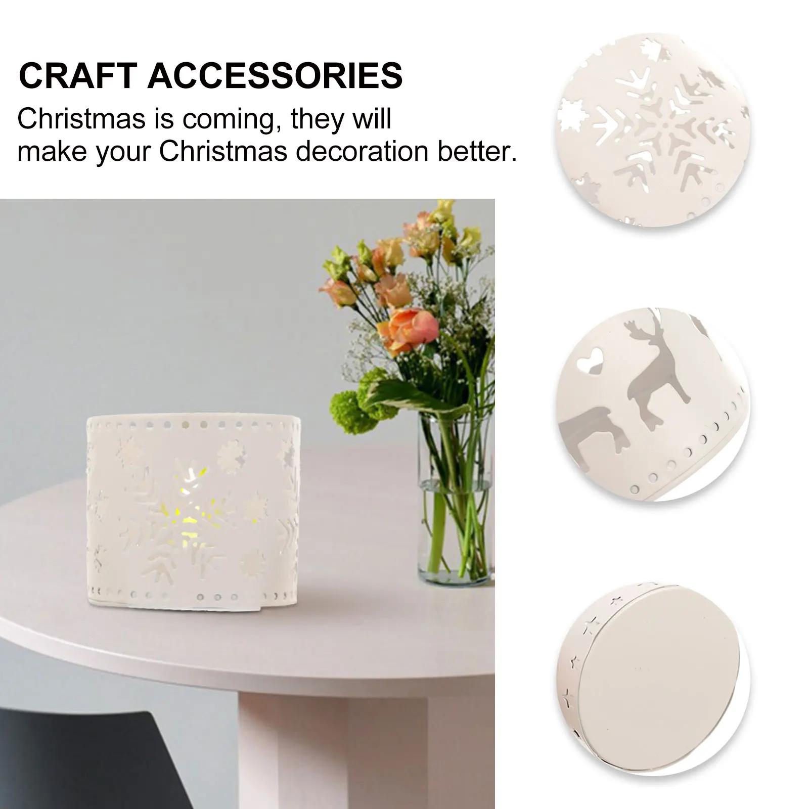 

Christmas Decorations Candlestick Ornament Table Bracket Iron Tealight Holders Decorative