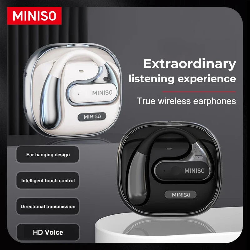 MINISO X35 True Wireless Open Ear Earbuds，HIFI Sound Quality Music Earbuds with Mic Sports Headphones Sport Listening To Music