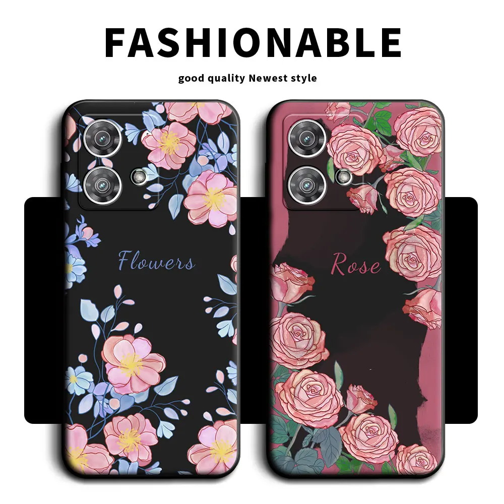 For Motorola Moto Edge 40 Neo 5G Case Soft Silicone TPU Flower Butterfly Couple Phone Case For Moto Edge40 40 Pro Back Cover