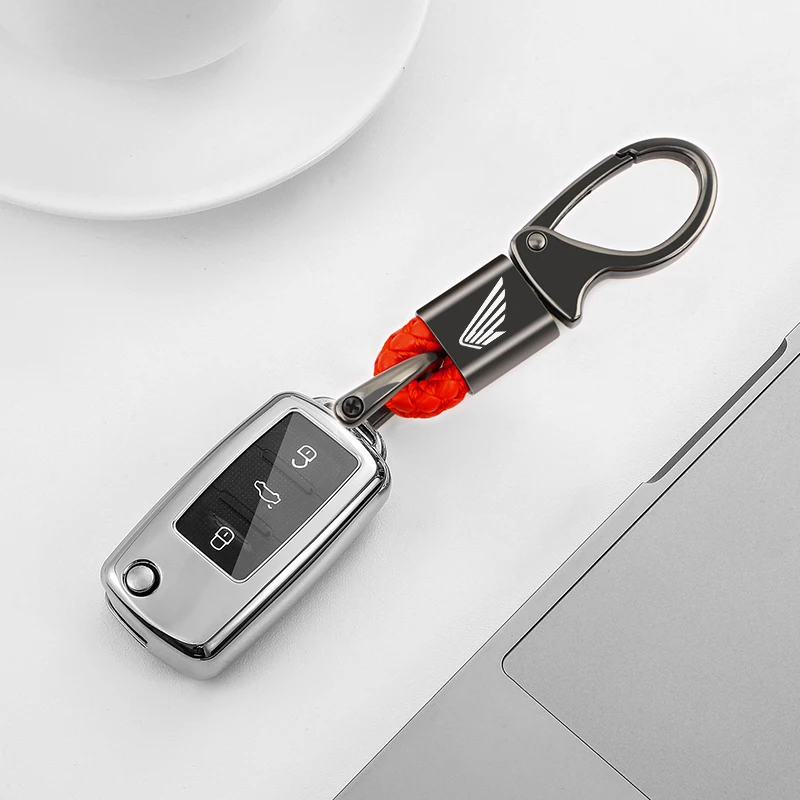 سلسلة مفاتيح معدنية للدراجات النارية حلقات حدوة الحصان الدوارة لهوندا CRF CB CR XR CRM CBR 125 250 300 350 400 500 600cc