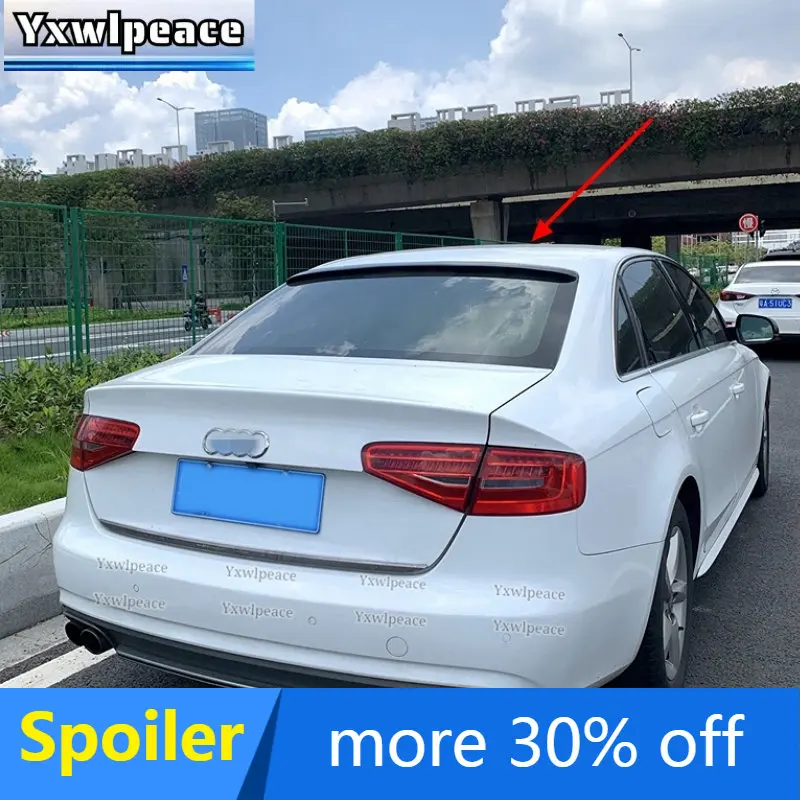 

For Audi A4 B8 Sedan 4 Door 2009 2010 2011 2012 Spoiler ABS Material Unpainted Color Car Rear Window Roof Spoiler Wing