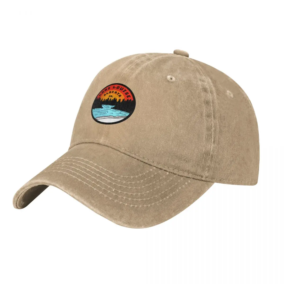 Lake Louise Alberta Canada Vintage Retro Adventure Travel Mountain Hiking, Camping Baseball Cap Hat Baseball Cap Woman Men's