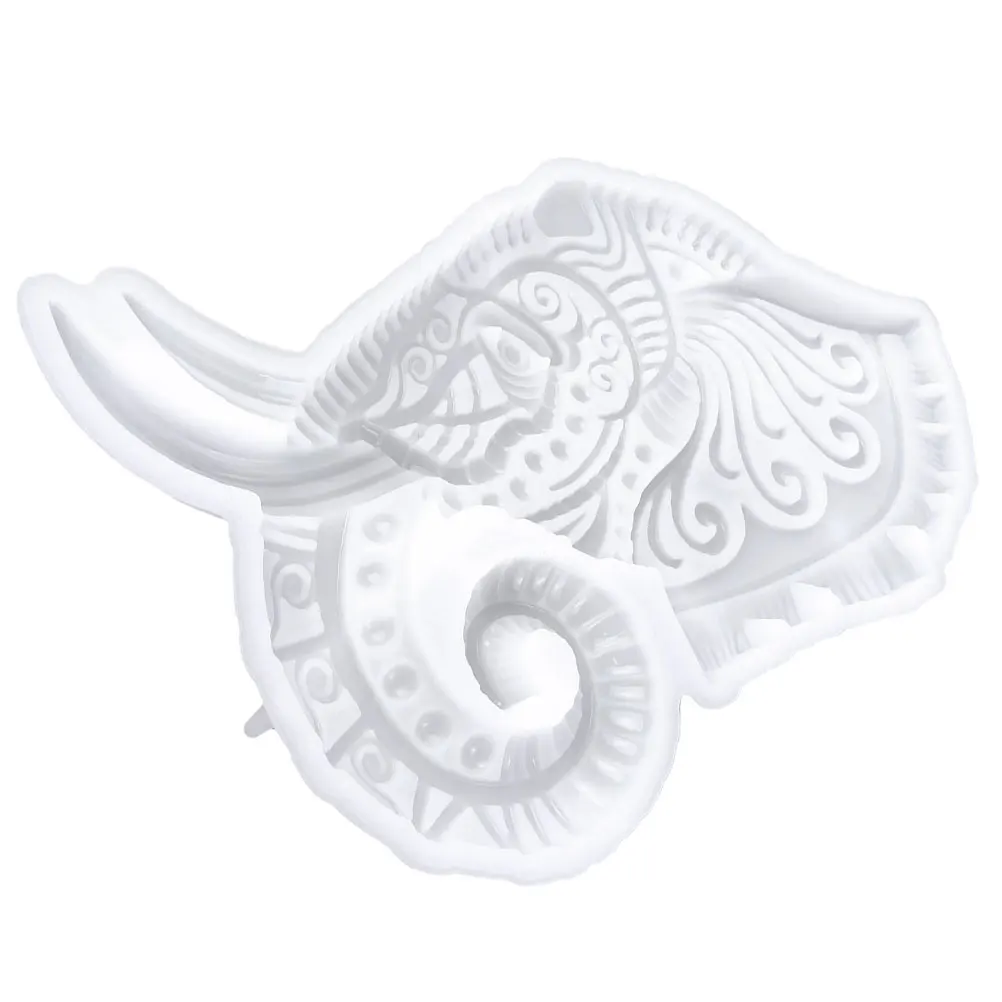 

1pcs Elephant Silicone Mold White 3D Elephant Head Casting Molds for Resin Epoxy Diy Crafts Decorative Animal Series Flexible