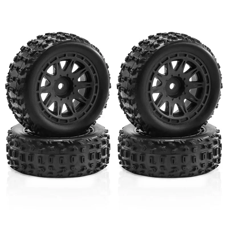 

TRXS 4PCS Upgraded Windmill-Style Wheel Hubs & Wolf Tooth Tires for Arrma 1/18 2S Typhon Grom ARA2106, High-Toughness 55A Rubber