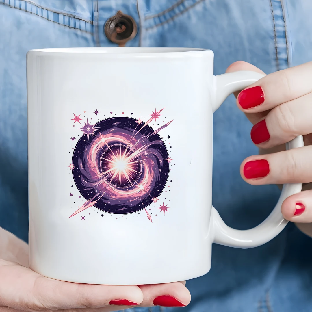 

11oz Starry Sky Mug + Sci-Fi Dream Illustration Cup Parent-Child Christmas Gift Couples & Family Office Cup