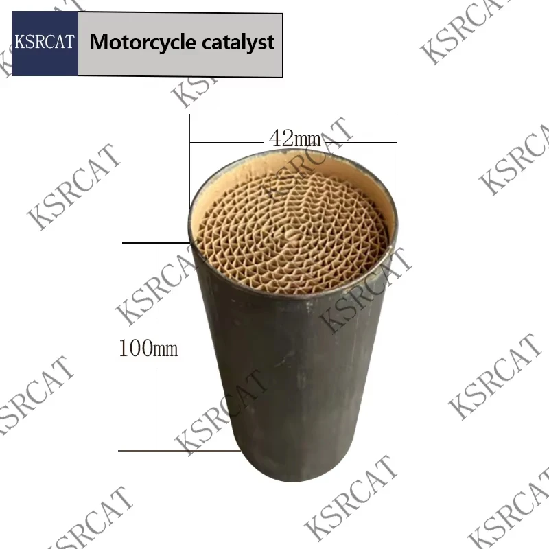 

Motorcycle Exhaust Catalytic Converter 42x100mm Metal Honeycomb Catalyst Treatment For Euro4 Euro5 Euro6 Emission