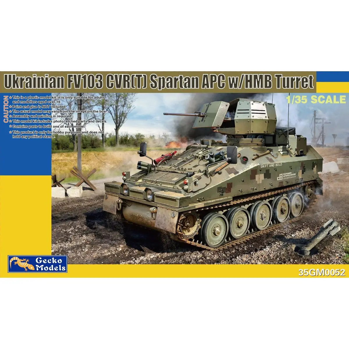 

Gecko Models 35GM0052 1/35 Ukrainian FV103 CVR(T) Spartan APC w/HMB Turret - Scale Model Kit