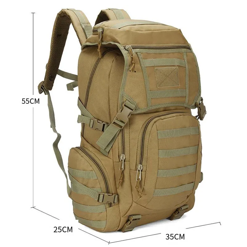 50L Outdoor Tactical Backpack 3P Camouflage Mountaineering Waterproof Backpack Large Capacity Sport Backpack 55CM*35CM*25CM