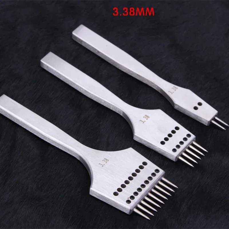 Leather Craft round Hole Pricking Iron Chisel Head Removable Stitching Punch Chisel Tools/Set