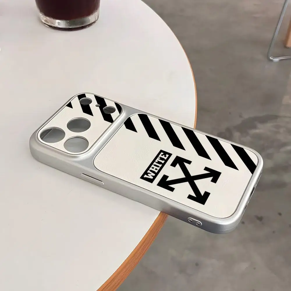 Modemarke O-Off W-White Handyhülle Luxuriöse Lammleder-Textur Handyhülle für iPhone 17 Air 16 15 14 Plus 13 12 11 X Pr