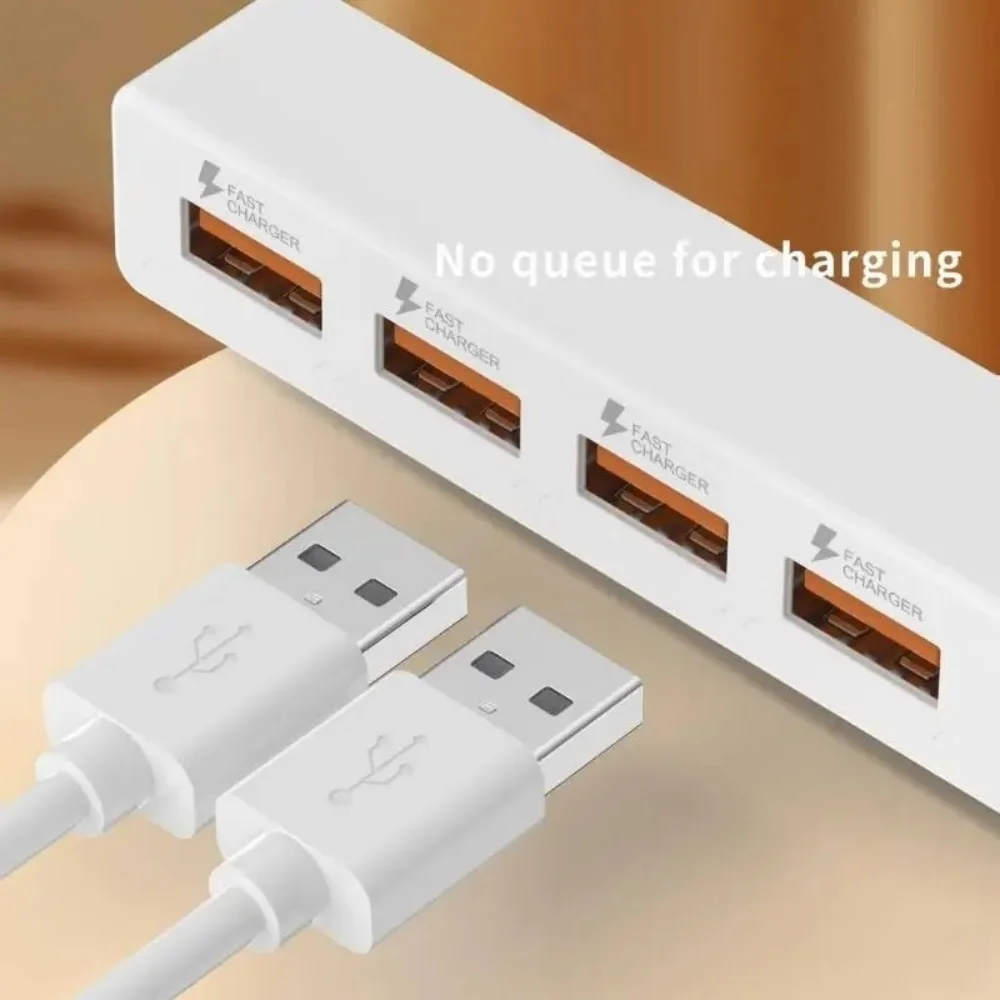 30/120cm USB 2.0 4 Ports Plug Power Strip Charger Extension Cables USB Hub Multi-Port Socket Powered For PC Computer Accessories