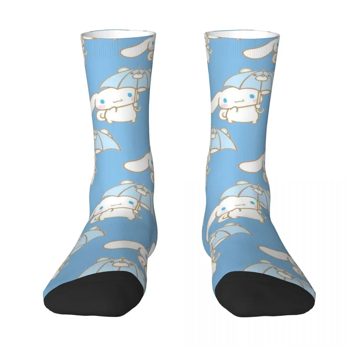 

Harajuku Rainy Day Cinnamon Roll Sports Socks Cute Cinnamoroll Polyester Long Socks for Women Men Sweat Absorbing