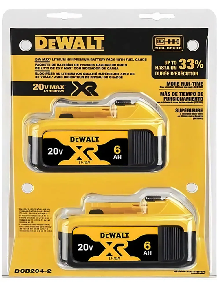 

100% Original DeWalt 20V 5.0Ah-6.0Ah MAX Battery Power Tool Replacement For DCB184 DCB181 DCB182 DCB200 6ah 20v Battery