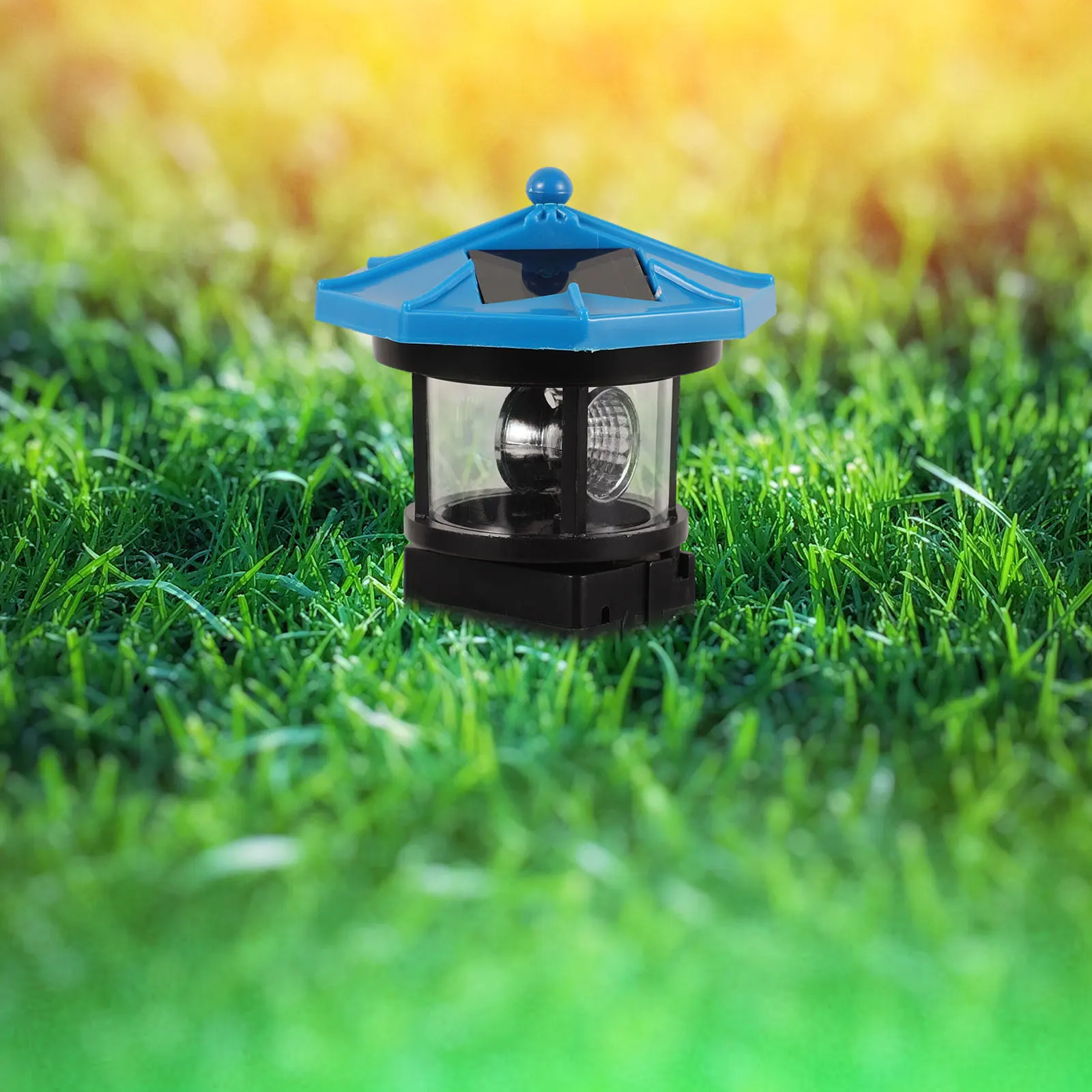 

Solar Light Tower Lighthouse Rotating LED Garden Outdoor Lamp Waterproof Landscape Lighting Efficient 360 Degree