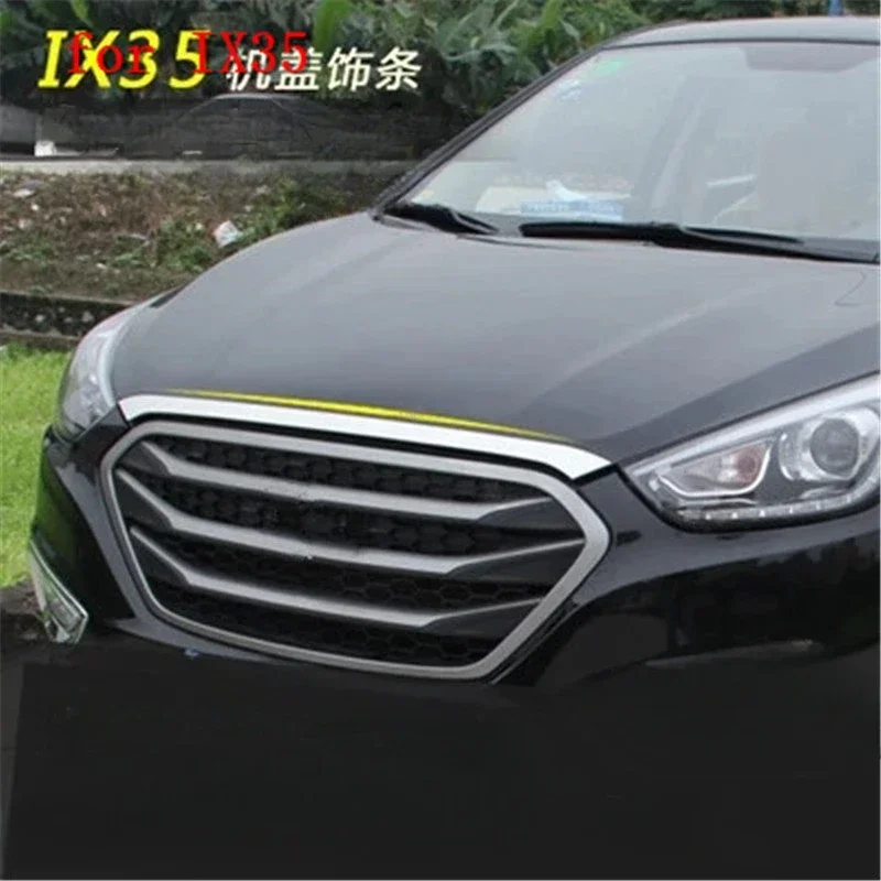 Accessory The Exterior Decoration of The Front Grille and Engine Hood Beautiful For Hyundai Ix35 2010-2013   ABS