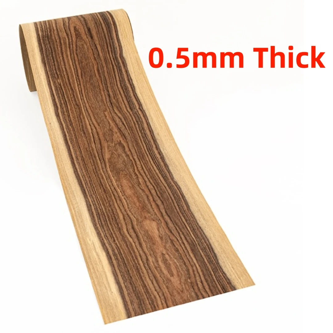 0.5mm Thick Natural White-Edged Santos Rosewood Wood Veneer For Guitar Piano Drum Inlay Art Handmade DIY Projects