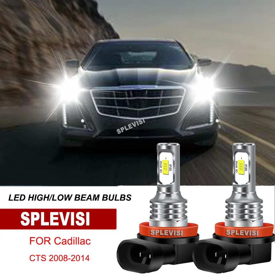 

2x H11 12v Car LED Headlight High/Low Beam Bulbs IP67 6000K White For Cadillac CTS 2008-2014 Chrysler Town & Country 2010-2016