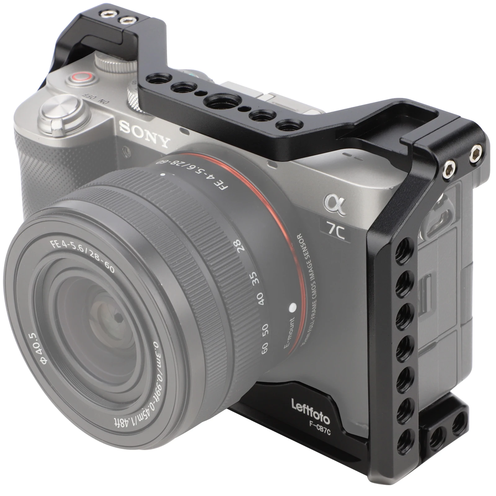 

Полная клетка для камеры Sony Alpha 7C A7C, удлинительный кронштейн для микрофона, заполняющий светильник, аксессуары для съемок, с холодным башмаком/ключом