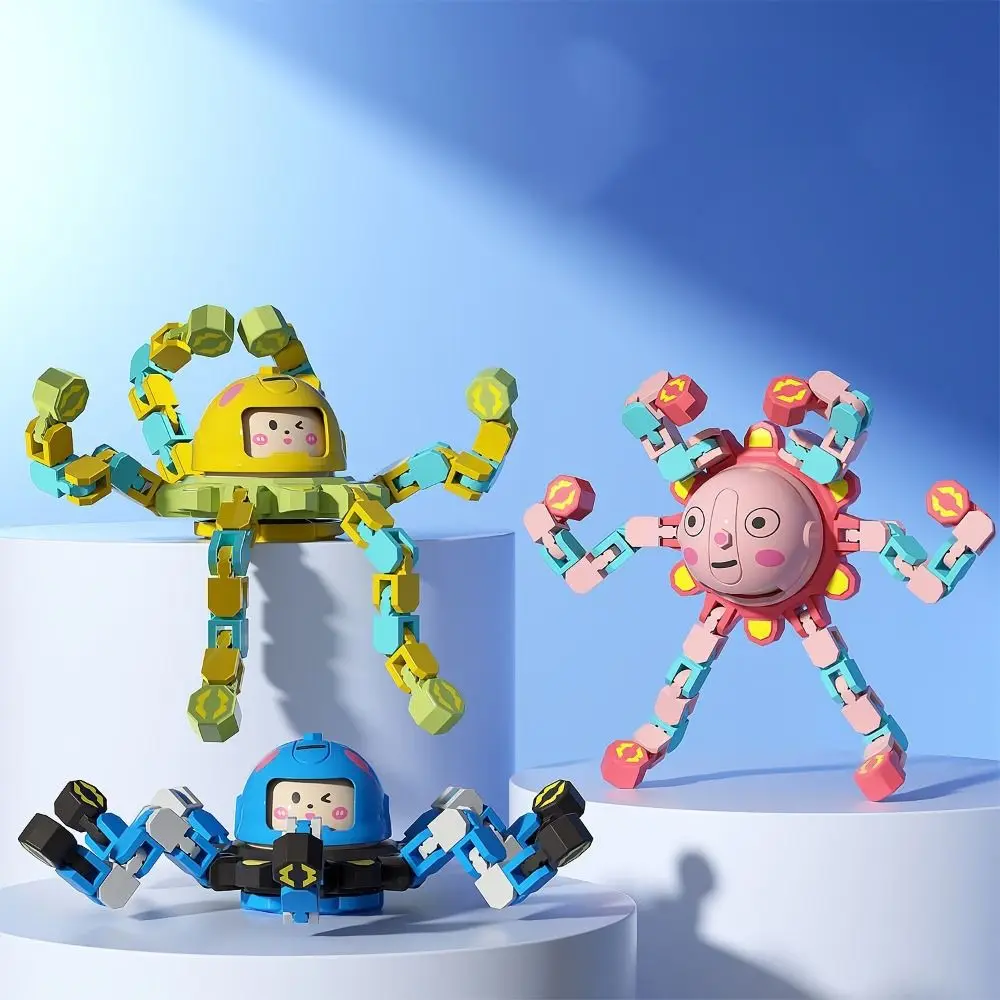 

Пластиковый механический светящийся гироскоп, меняющий лицо, осьминог, робот на кончике пальца, универсальная цепочка, вращение, интересный