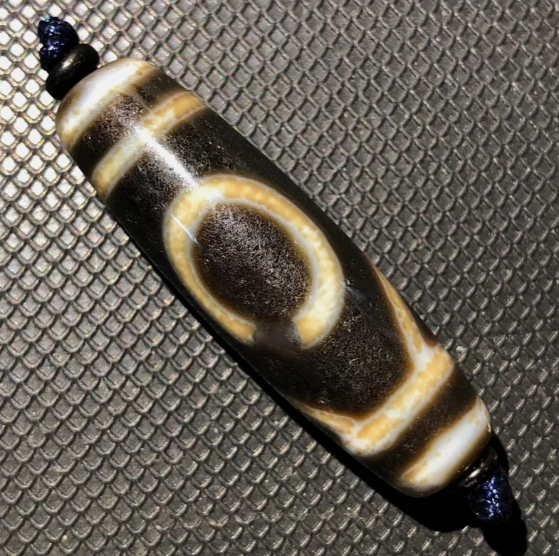 Magic Power Tibetan Old Agate 1Eye peak Totem dZi Bead Amulet12*41mmC2043