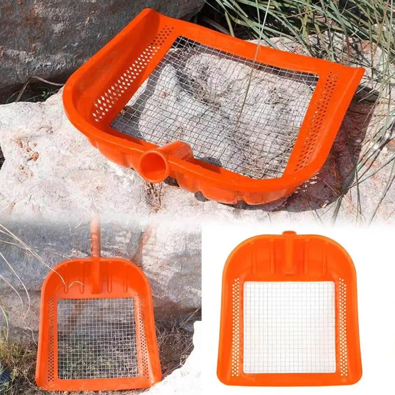 A73P-Gardening Soil Sieve Easy To Use Filter Screen Soil Shovelhead Metal Mesh Sieve Agricultural Sifter For Sifting Corn