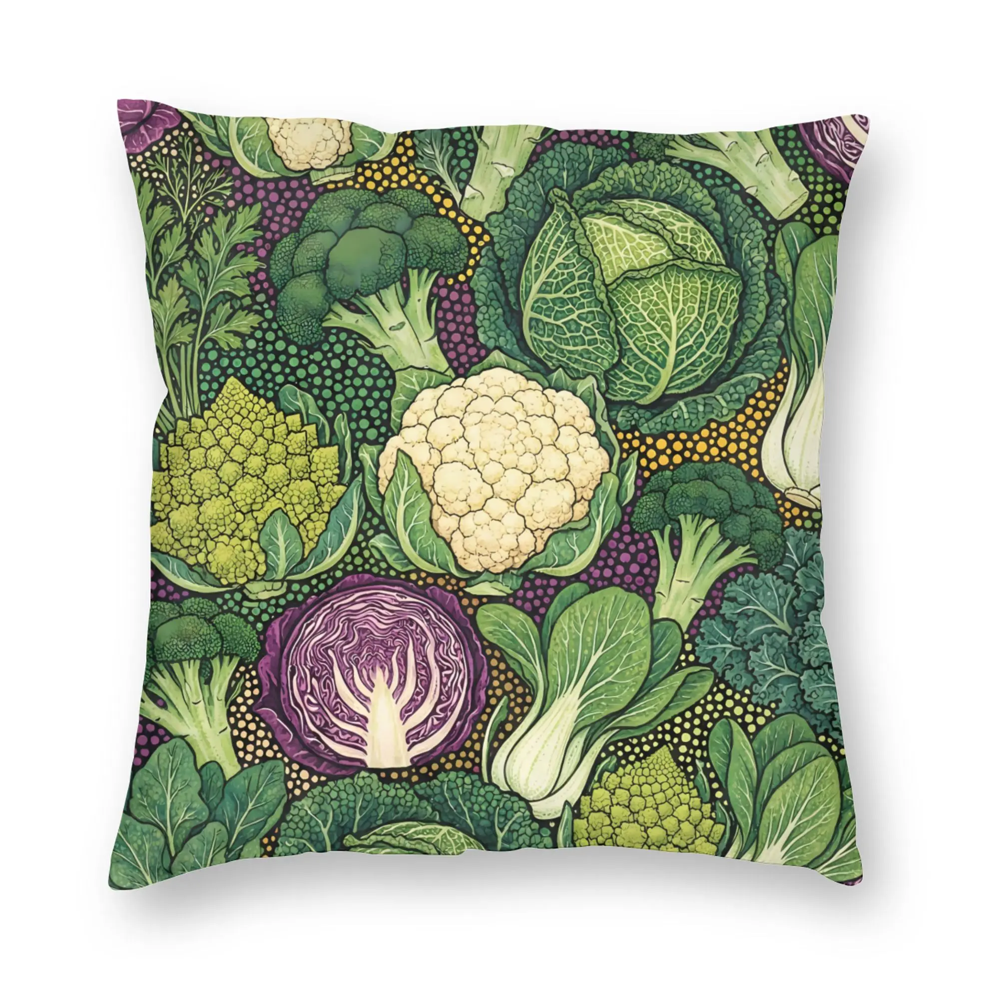 Pillow Case Cabbage Pattern Soft  Pillow Cover For Sofa Home Decor Vintage Pillowcases