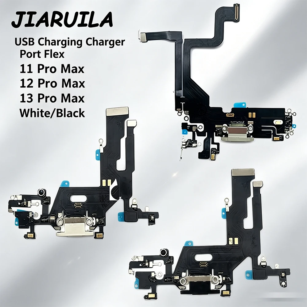 USB Charging Charger Port Flex Cable For iPhone 11 12 13 Pro Max Dock Connector With Microphone IC Ribbon Replacement Parts