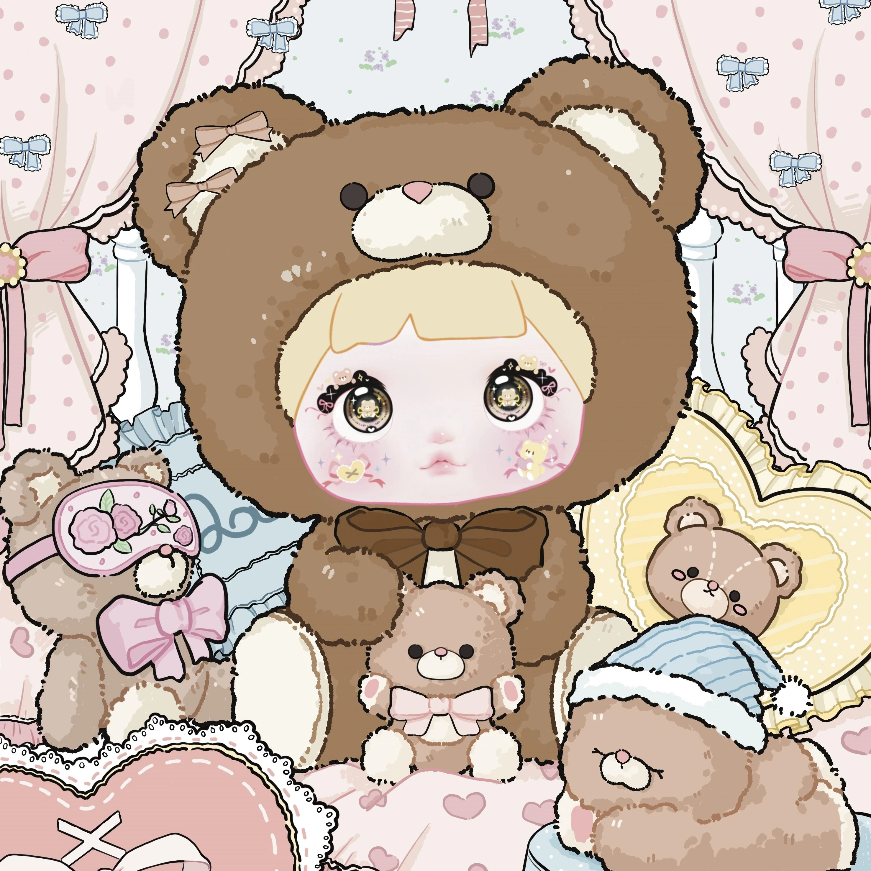 Nommi Echte Hoge 35 cm Leuke Karakter Goede Nacht Beer Pluche Figuur Speelgoed Model Guradian Wish Star Kamer Decoratie kinderen Gift