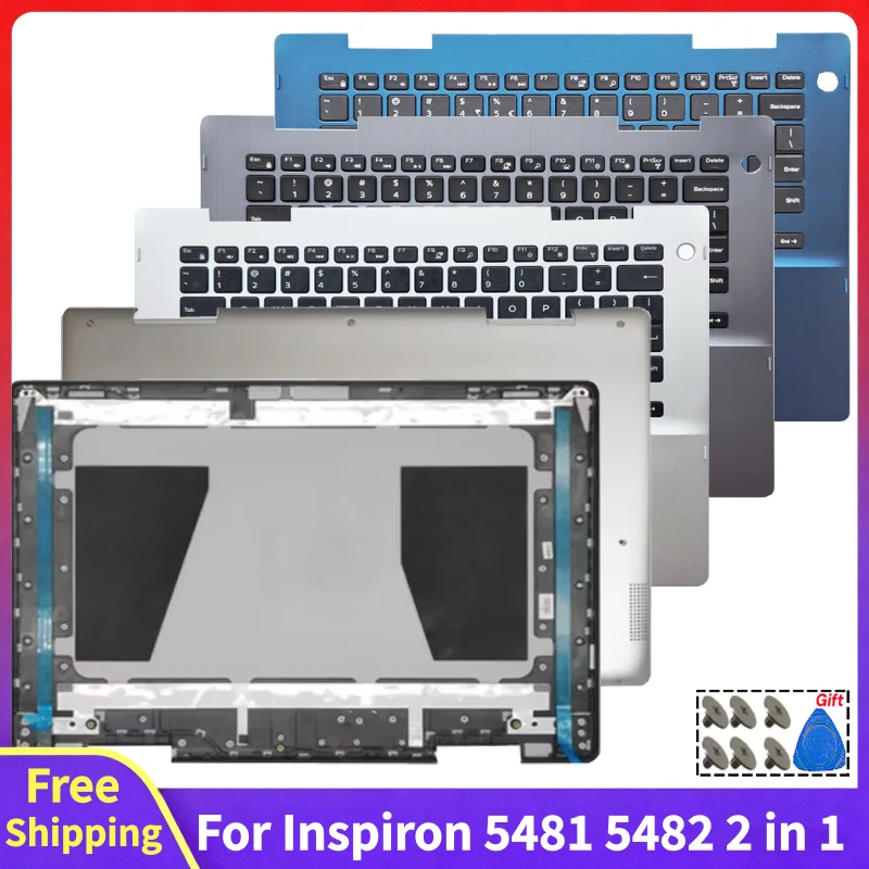 For Inspiron 14 MF 5481 5482 2-in-1 New Replace Laptop LCD Back Cover Rear Lid Top Case Backlight Keyboard Palmrest Bottom Case