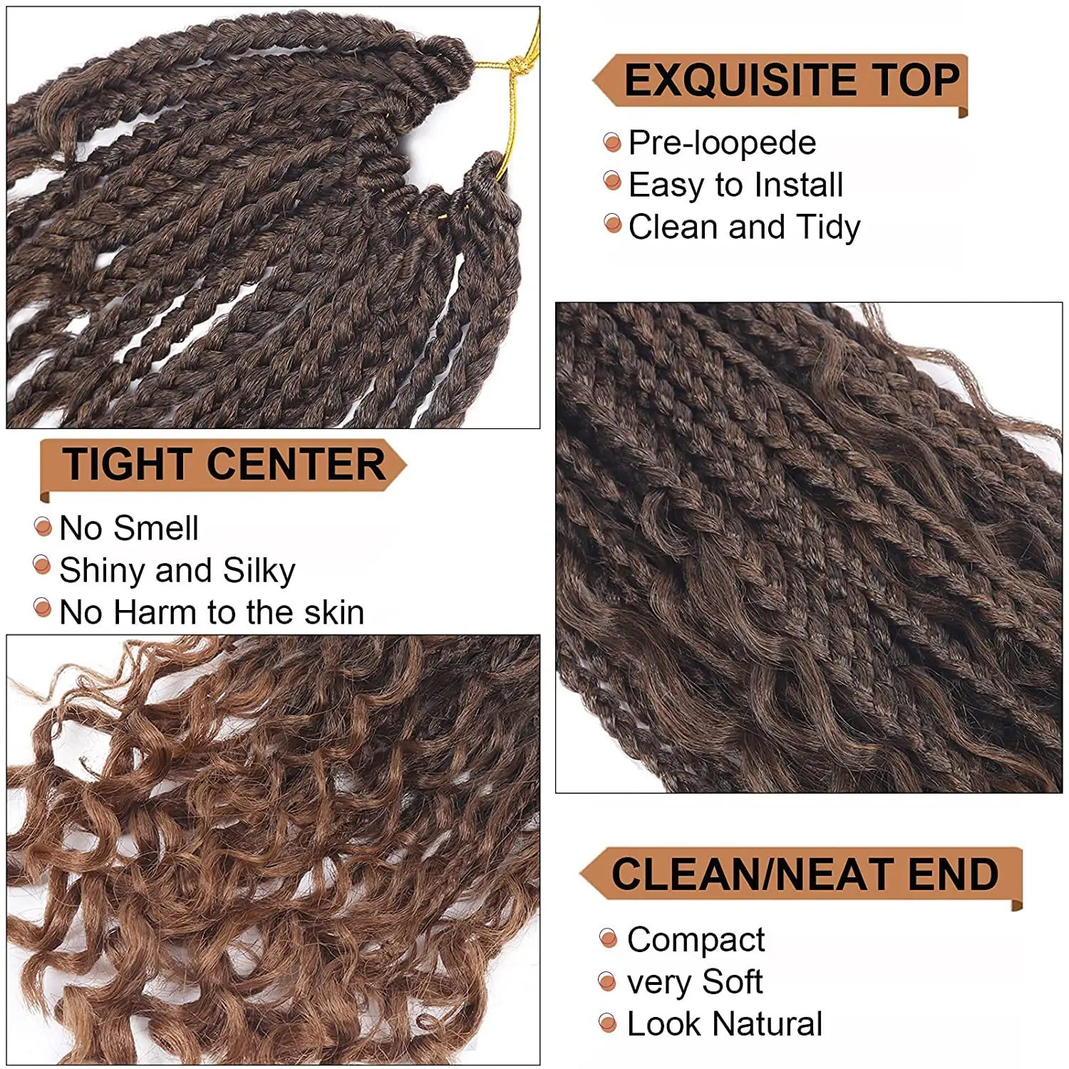 Deusa caixa tranças de crochê cabelo com extremidades encaracoladas 1/8 pacotes bohomian caixa tranças de crochê trança sintética extensão do cabelo