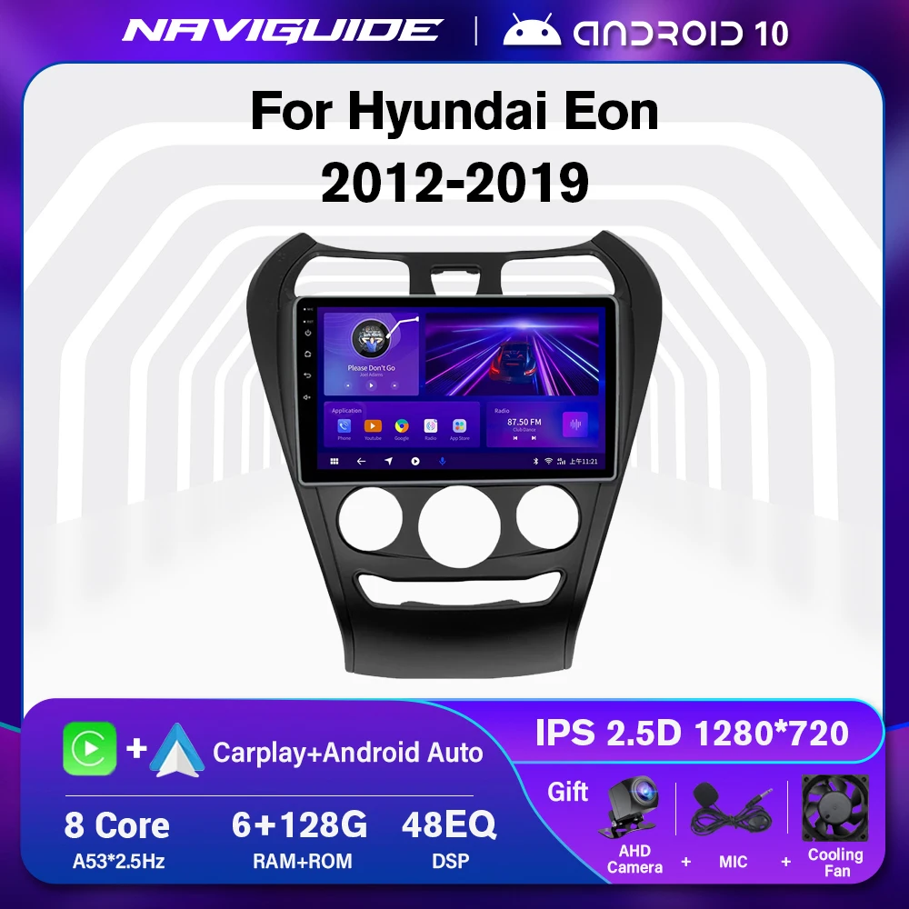 

NAVIGUIDE P1 Car Radio For Hyundai Eon 2012-2019 6+128G Stereo Multimedia Player Carplay Head Unit Autoradio Bluetooth FM NO DVD