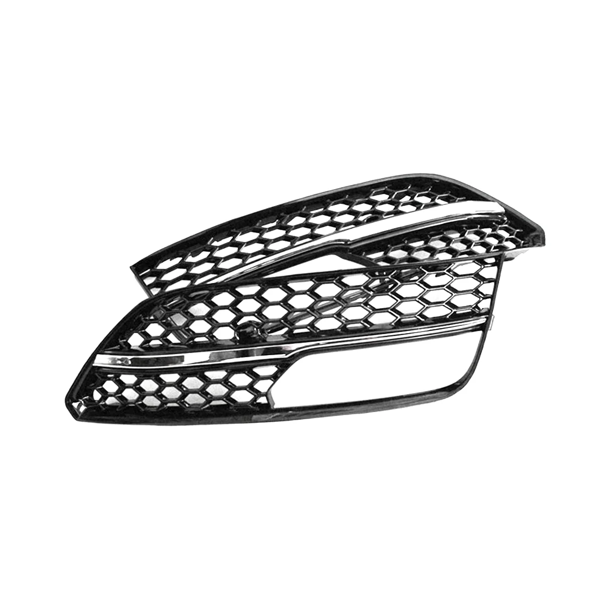 

Honeycomb Mesh Style Front Bumper Fog Lamp Cover Grills Fog Light Grille for Audi A3 Hatchback 2013-2016 Black & Silver