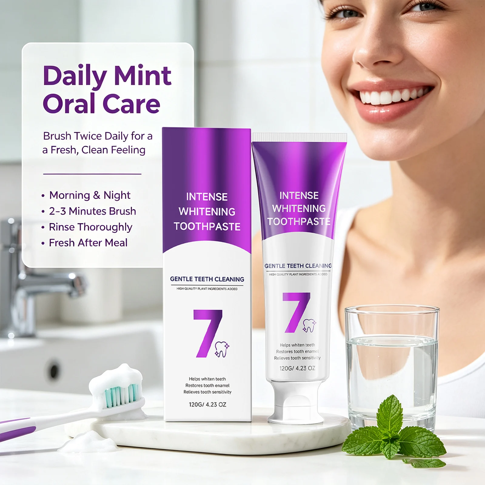 Whitening Mint Fresh Toothpaste Remove Tea Coffee Smoke Stain & Food Residues Soothe Tooth Freshing Breath Cleaning Dental Paste